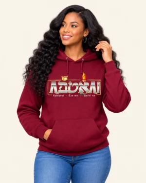 Adonai pullover hoodie front - Romeez Gear