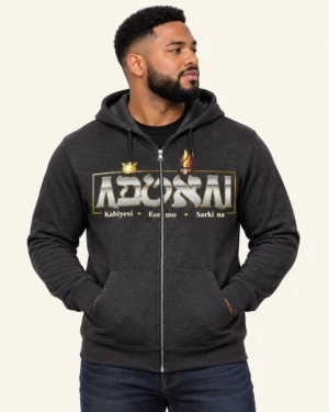 Adonai zip hoodie front- Romeez Gear