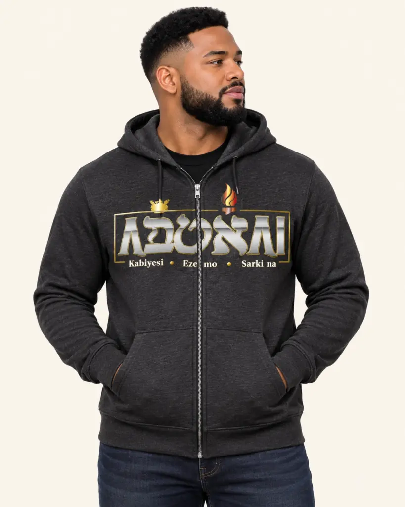 Adonai zip hoodie front- Romeez Gear