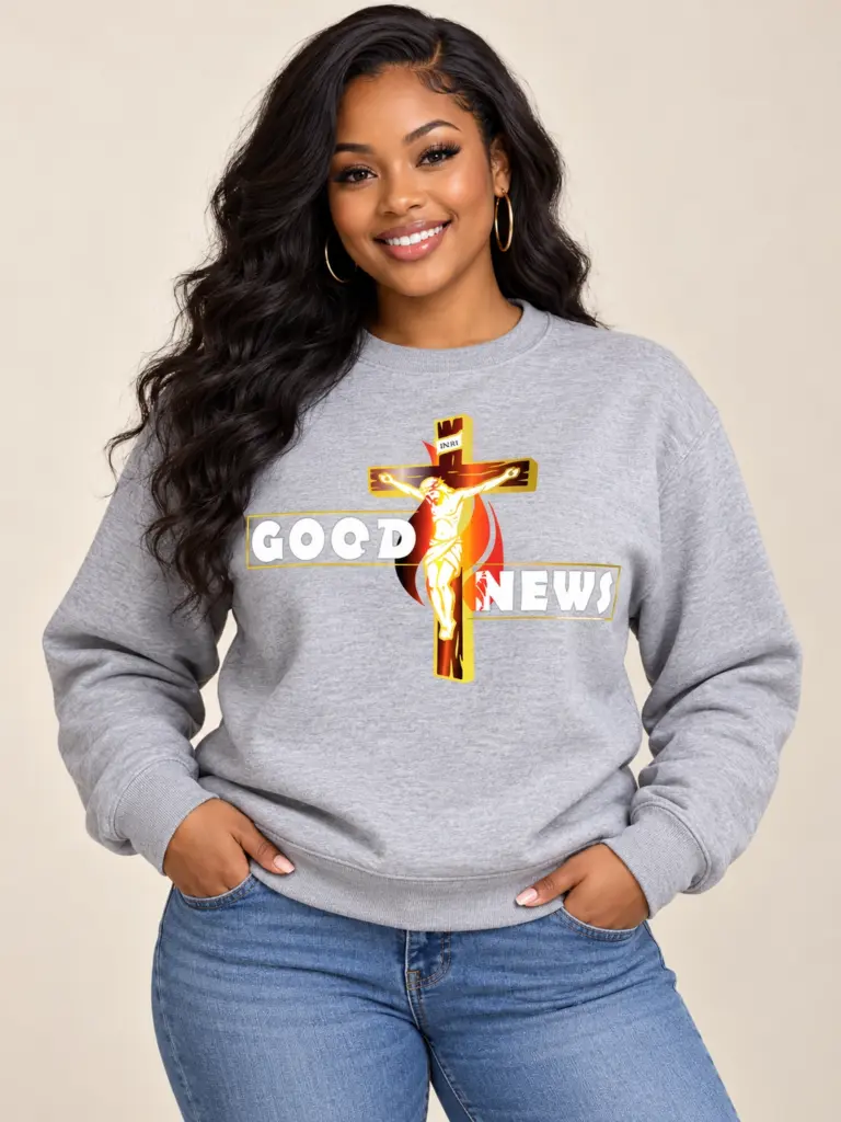 Good News crewneck front - Romeez Gear